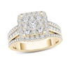 Thumbnail Image 1 of Previously Owned - 1-1/2  CT. T.W. Composite Diamond Cushion Frame Engagement Ring in 14K Gold