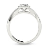 Thumbnail Image 3 of Previously Owned - 3/8 CT. T.W. Composite Diamond Square Frame Crossover Engagement Ring in 14K White Gold