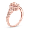 Thumbnail Image 2 of Previously Owned - Pear-Shaped Morganite and 1/4 CT. T.W. Diamond Split Shank Ring in 10K Rose Gold