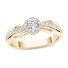 Thumbnail Image 0 of Previously Owned - 1/2 CT. T.W. Diamond Frame Swirl Engagement Ring in 14K Gold