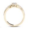 Thumbnail Image 3 of Previously Owned - 1/2 CT. T.W. Diamond Frame Swirl Engagement Ring in 14K Gold