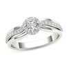 Thumbnail Image 1 of Previously Owned - 1/2 CT. T.W. Diamond Frame Swirl Engagement Ring in 14K White Gold