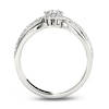 Previously Owned - 1/2 CT. T.W. Diamond Frame Swirl Engagement Ring in 14K White Gold
