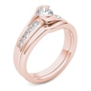 Thumbnail Image 1 of Previously Owned - 1/2 CT. T.W. Diamond Bypass Bridal Set in 14K Rose Gold