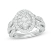 Thumbnail Image 0 of Previously Owned - 1-1/2 CT. T.W. Composite Diamond Oval Frame Engagement Ring in 14K White Gold