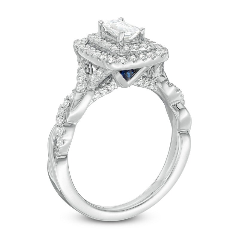 Previously Owned - Vera Wang Love Collection 1 CT. T.W. Emerald-Cut Diamond Engagement Ring in 14K White Gold