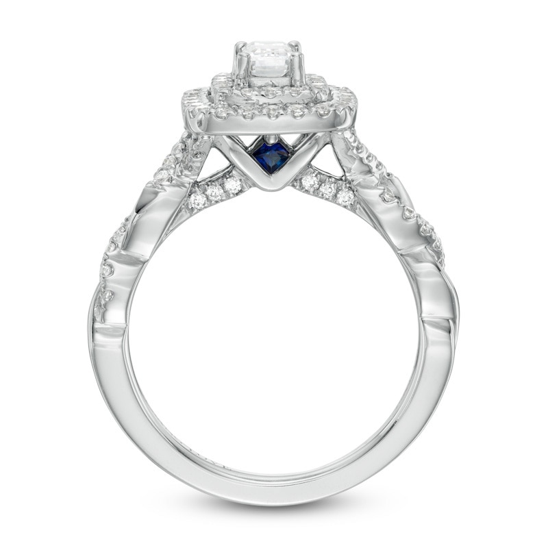 Previously Owned - Vera Wang Love Collection 1 CT. T.W. Emerald-Cut Diamond Engagement Ring in 14K White Gold