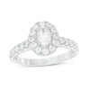 Thumbnail Image 1 of Previously Owned - Celebration Ideal 1-1/3 CT. T.W. Oval Diamond Vintage-Style Engagement Ring in 14K White Gold