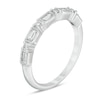 Thumbnail Image 1 of Previously Owned - 1/2 CT. T.W. Baguette and Round Diamond Vintage-Style Wedding Band in 14K White Gold