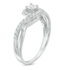Thumbnail Image 2 of Previously Owned - 1/2 CT. T.W. Princess-Cut Diamond Swirl Bypass Frame Engagement Ring in 14K White Gold