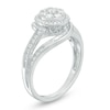 Thumbnail Image 1 of Previously Owned - 1/2 CT. T.W. Composite Diamond Frame Swirl Bypass Engagement Ring in 10K White Gold