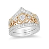 Thumbnail Image 0 of Previously Owned - Enchanted Disney Cinderella 3/4 CT. T.W. Diamond Crown Bridal Set in 14K Two-Tone Gold