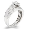 Thumbnail Image 1 of Previously Owned - 1 CT. T.W. Quad Princess-Cut Diamond Frame Bridal Set in 14K White Gold (I/I1)