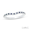 Thumbnail Image 1 of Previously Owned - Vera Wang Love Collection Sapphire and 1/15 CT. T.W. Diamond Contour Wedding Band in 14K White Gold