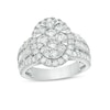 Thumbnail Image 1 of Previously Owned - 2 CT. T.W. Composite Diamond Oval Frame Multi-Row Engagement Ring in 14K White Gold