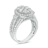 Thumbnail Image 2 of Previously Owned - 2 CT. T.W. Composite Diamond Oval Frame Multi-Row Engagement Ring in 14K White Gold