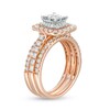 Thumbnail Image 2 of Previously Owned - 1-3/8 CT. T.W. Quad Princess-Cut Diamond Double Frame Three Piece Bridal Set in 14K Rose Gold