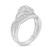 Thumbnail Image 2 of Previously Owned - 3/8 CT. T.W. Diamond Frame Twist Shank Vintage-Style Bridal Set in 10K White Gold