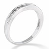 Thumbnail Image 2 of Previously Owned - 1/10 CT. T.W. Diamond Contoured Wedding Band in 14K White Gold