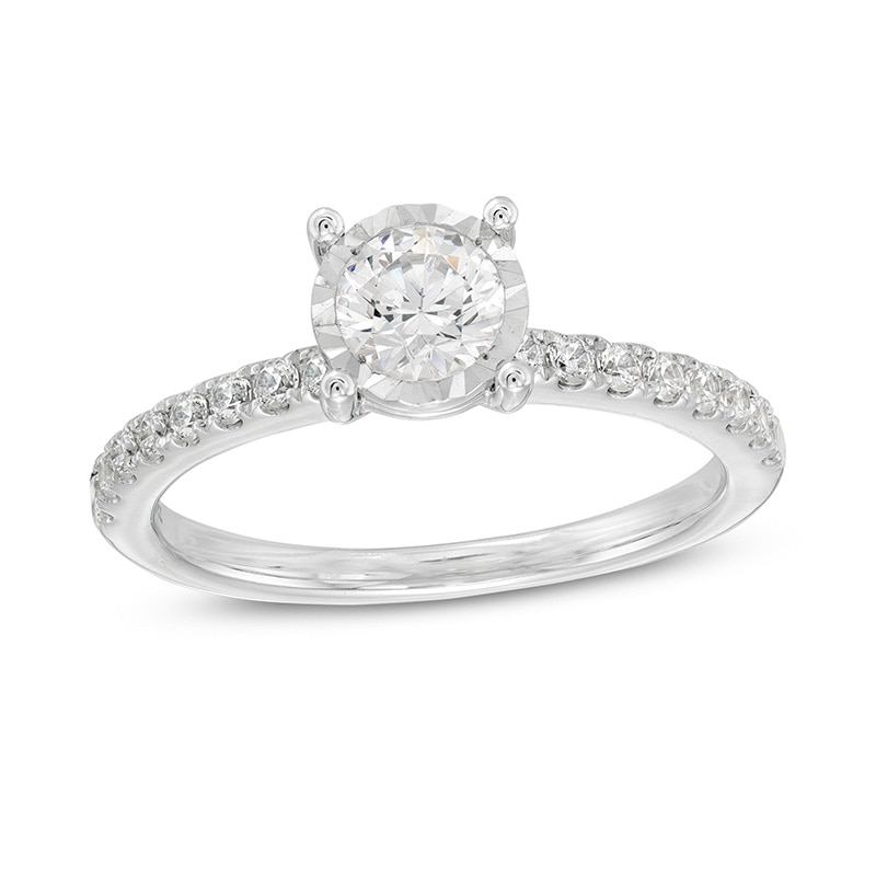 Main Image 1 of Previously Owned - 3/4 CT. T.W. Diamond Engagement Ring in 14K White Gold