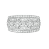 Thumbnail Image 4 of Previously Owned - 1 CT. T.W. Baguette and Round Diamond Vintage-Style Multi-Row Anniversary Ring in 14K White Gold