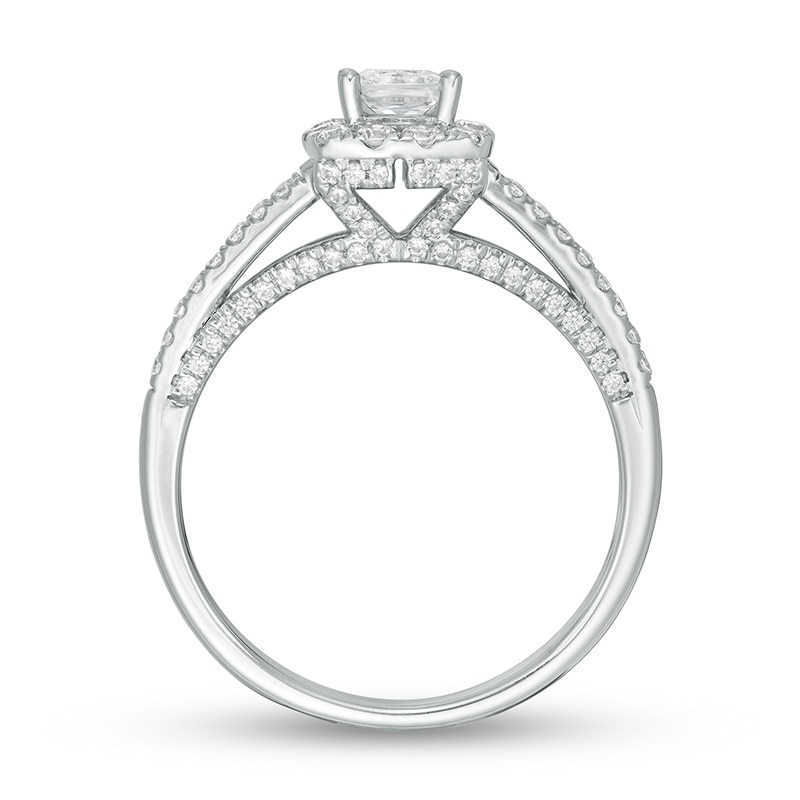Main Image 3 of Previously Owned - Zales Private Collection 1 CT. T.W. Colourless Diamond Engagement Ring in 14K White Gold