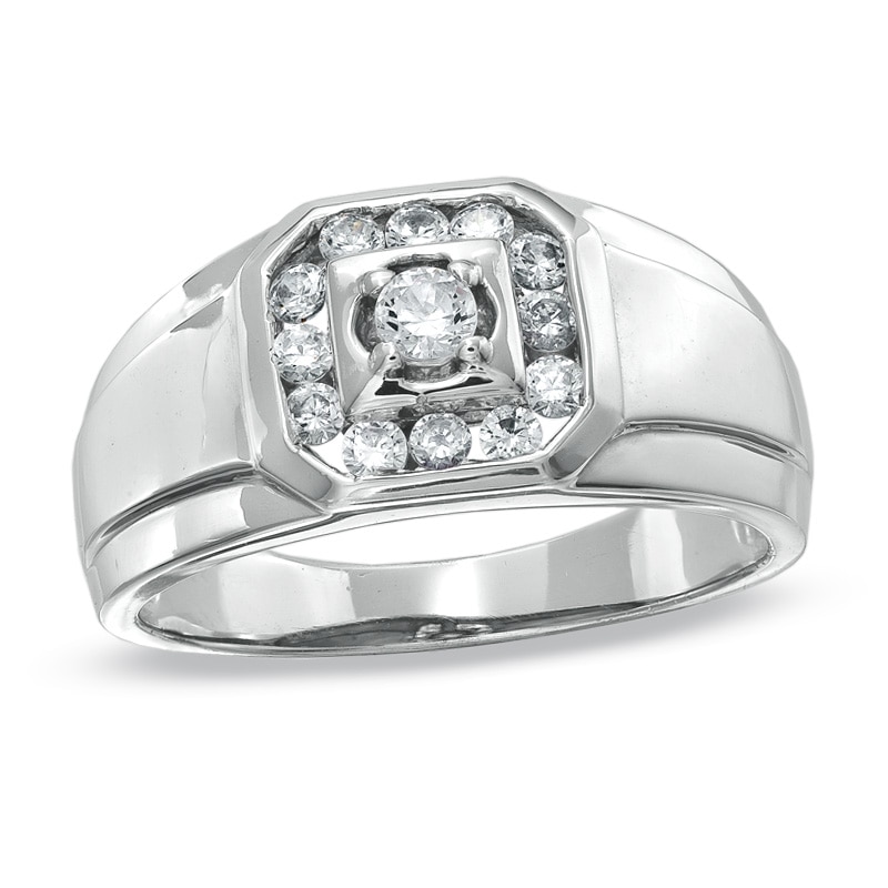 Main Image 1 of Previously Owned - 1/2 CT. T.W. Diamond Frame Ring in 10K White Gold