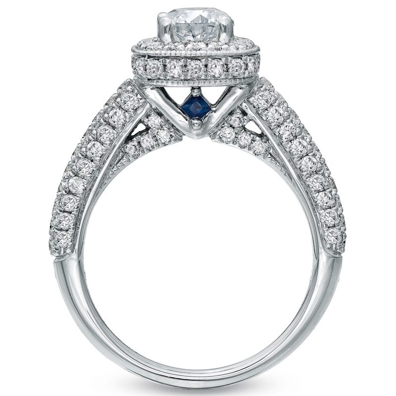 Previously Owned - Vera Wang Love Collection 1-3/4 CT. T.W. Diamond Frame Engagement Ring in 14K White Gold