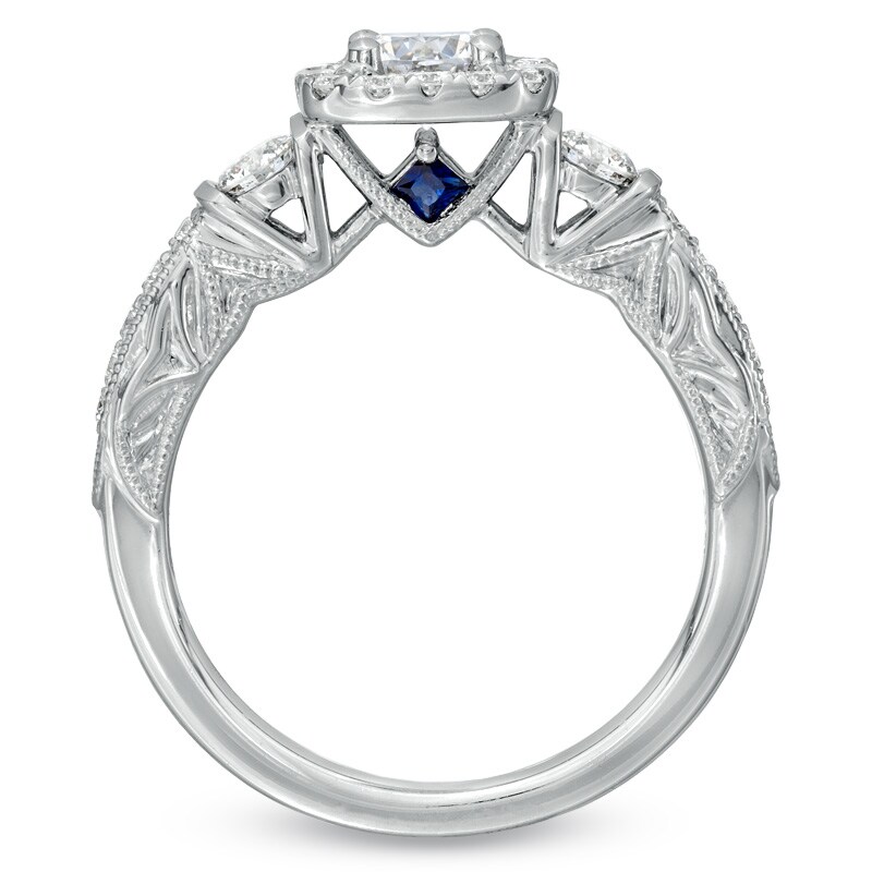 Previously Owned - Vera Wang Love Collection 1 CT. T.W. Diamond Frame Engagement Ring in 14K White Gold