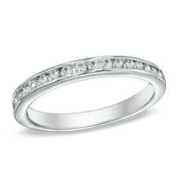 Previously Owned - 1/3 CT. T.W. Diamond Wedding Band in 14K White Gold (I/SI2)