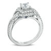Thumbnail Image 2 of Previously Owned - Vera Wang Love Collection 1 CT. T.W. Princess-Cut Diamond Double Frame Twist Ring in 14K White Gold