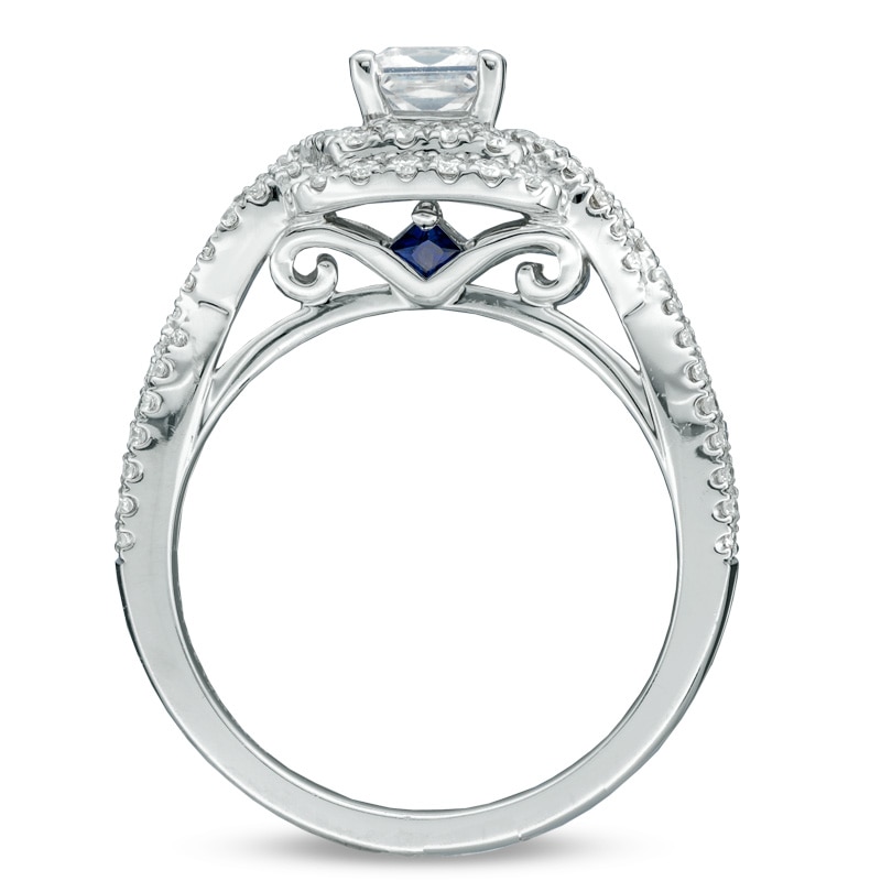 Main Image 3 of Previously Owned - Vera Wang Love Collection 1 CT. T.W. Princess-Cut Diamond Double Frame Twist Ring in 14K White Gold