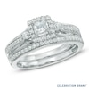 Thumbnail Image 1 of Previously Owned - Celebration Grand® 5/8 CT. T.W. Princess-Cut Diamond Frame Bridal Set in 14K White Gold (H-I/I1)