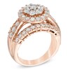 Thumbnail Image 1 of Previously Owned - 2-1/2 CT. T.W. Diamond Frame Cluster Engagement Ring in 14K Rose Gold