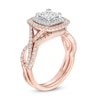 Thumbnail Image 1 of Previously Owned - 1 CT. T.W. Princess-Cut Composite Diamond Frame Twist Engagement Ring in 14K Rose Gold