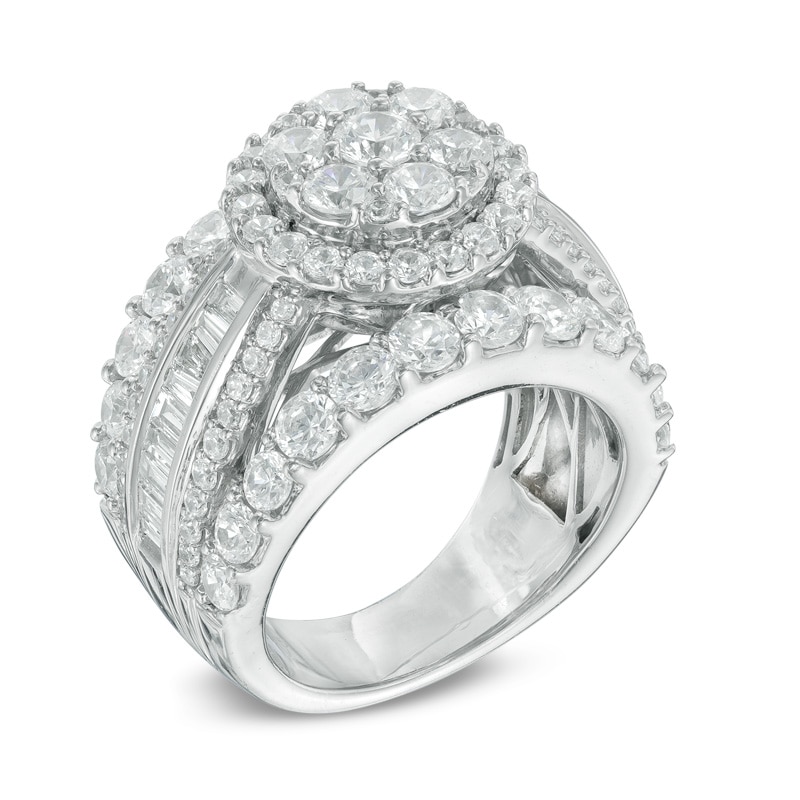 Previously Owned - 4 CT. T.W. Composite Diamond Frame Engagement Ring in 14K White Gold