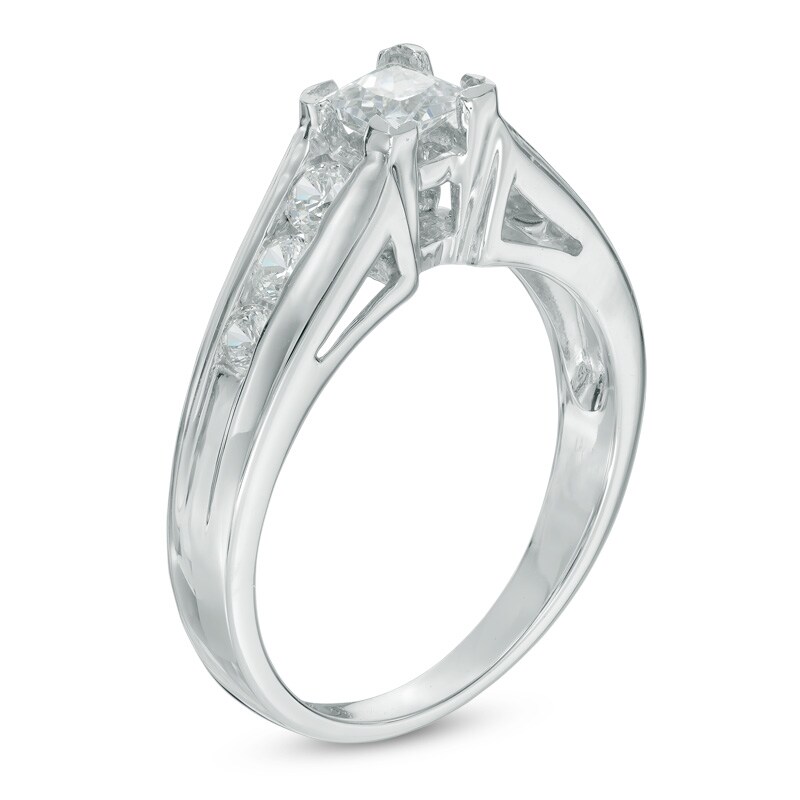 Main Image 2 of Previously Owned - 1 CT. T.W. Princess-Cut Diamond Engagement Ring in 10K White Gold