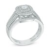 Thumbnail Image 2 of Previously Owned - 1/2 CT. T.W. Diamond Cushion Frame Split Shank Bridal Set In 10K White Gold