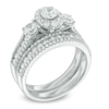 Thumbnail Image 1 of Previously Owned - 2 CT. T.W. Diamond Frame Past Present Future® Bridal Set in 14K White Gold