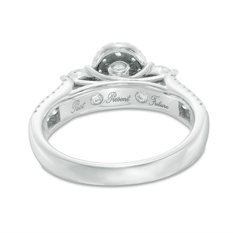 Previously Owned - 2 CT. T.W. Diamond Frame Past Present Future® Bridal Set in 14K White Gold