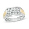 Thumbnail Image 1 of Previously Owned - Men's 1/2 CT. T.W. Diamond Multi-Row Stepped Ring in 10K Two-Tone Gold