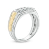 Thumbnail Image 2 of Previously Owned - Men's 1/2 CT. T.W. Diamond Multi-Row Stepped Ring in 10K Two-Tone Gold