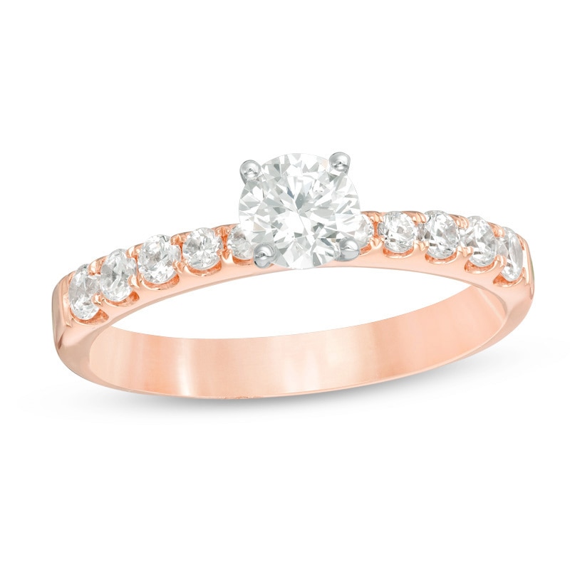Previously Owned - 7/8 CT. T.W. Diamond Engagement Ring in 14K Rose Gold