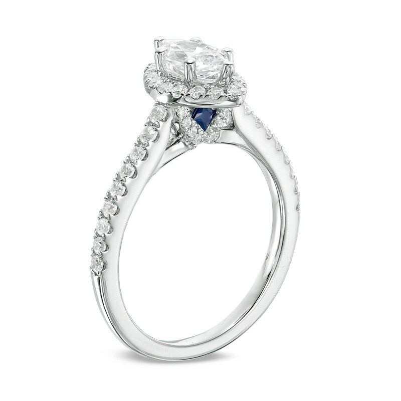 Previously Owned - Vera Wang Love Collection 1 CT. T.W. Marquise Diamond Frame Engagement Ring in 14K White Gold