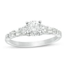 Previously Owned - 3/4 CT. T.W. Diamond Alternating Engagement Ring in 14K White Gold