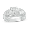 Thumbnail Image 1 of Previously Owned - 1/2 CT. T.W. Baguette and Round Composite Diamond Rectangle Engagement Ring in 10K White Gold