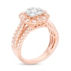 Thumbnail Image 3 of Previously Owned - 1-1/4 CT. T.W. Diamond Scallop Cushion Frame Multi-Row Vintage-Style Engagement Ring in 14K Rose Gold