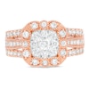 Thumbnail Image 4 of Previously Owned - 1-1/4 CT. T.W. Diamond Scallop Cushion Frame Multi-Row Vintage-Style Engagement Ring in 14K Rose Gold
