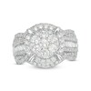 Thumbnail Image 1 of Previously Owned - 2 CT. T.W. Composite Diamond Frame Multi-Row Engagement Ring in 10K White Gold