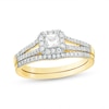 Thumbnail Image 1 of Previously Owned - 1/3 CT. T.W. Princess-Cut Diamond Frame Split Shank Bridal Set in 10K Gold
